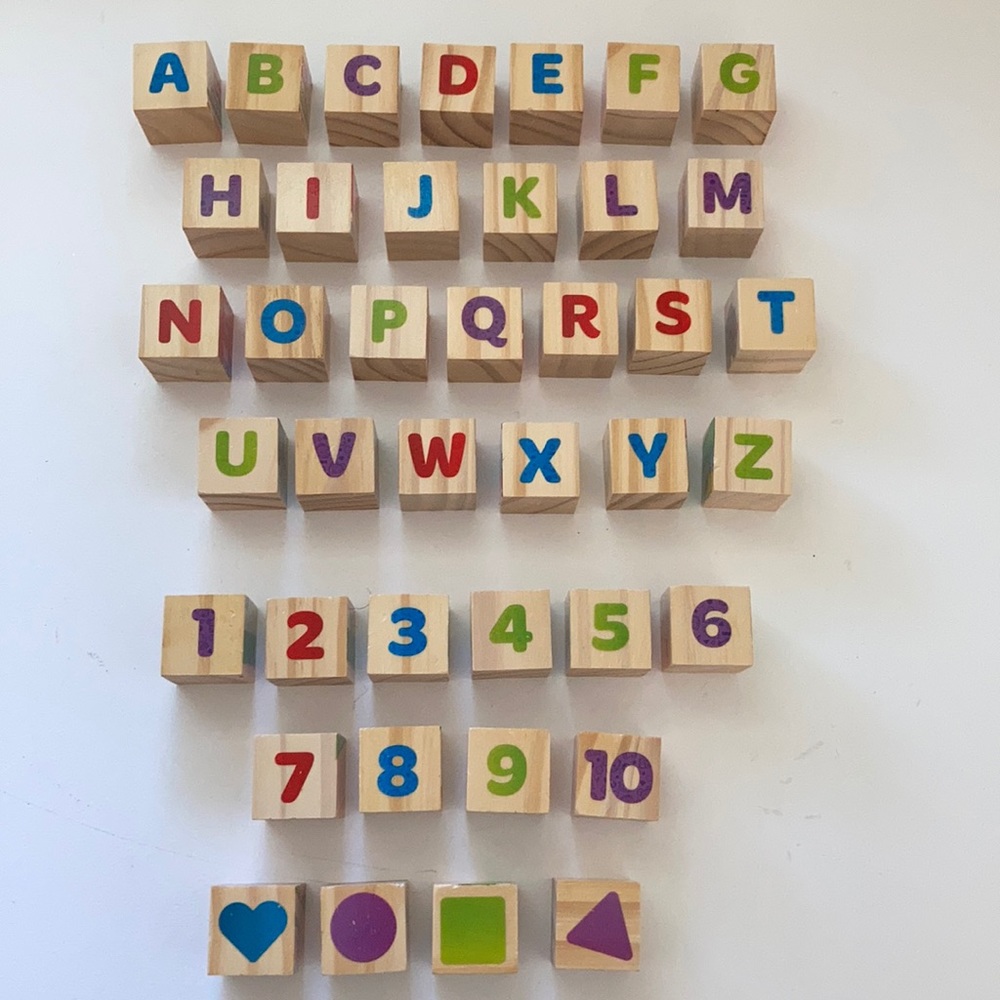 Educational ABC wood blocks